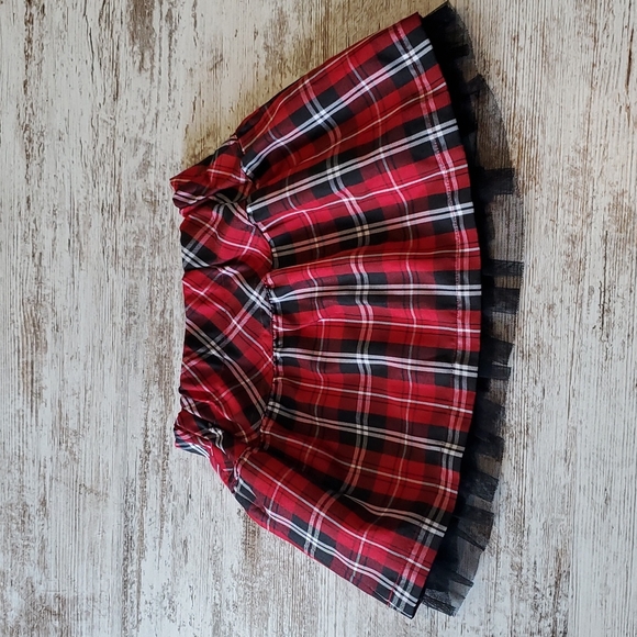 Girls Toffee Apple Plaid Skirt Size 3T red black - Picture 5 of 5